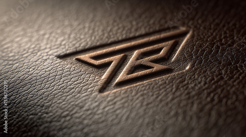 Embossed logo mockup on synthetic leather
