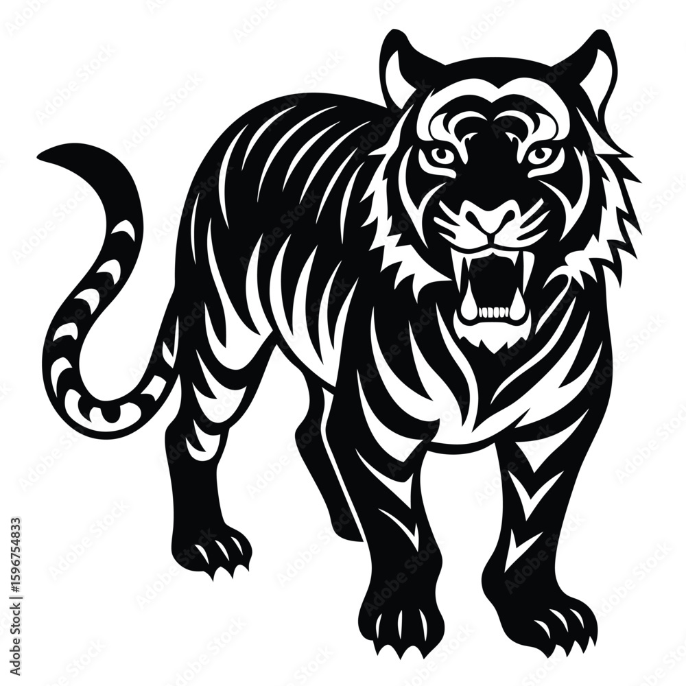 Fototapeta premium tiger on white background