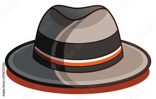 Stylish fedora hat silhouette vector art perfect for clipart fashion elements and vintage design