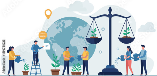Global environmental conservation and sustainable growth conceptual art