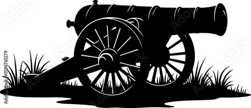  Vintage War Cannon vector graphcis