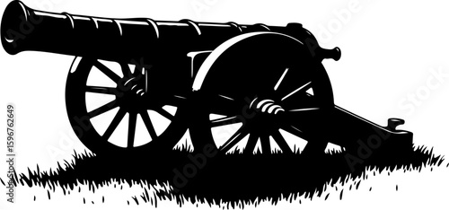  Vintage War Cannon vector graphcis