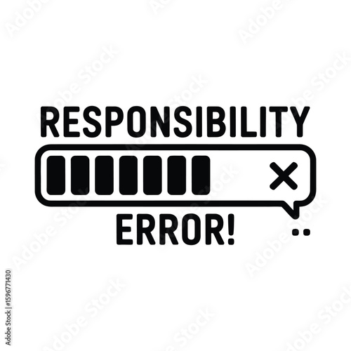 Responsibility error loading bar silhouette isolated on white background