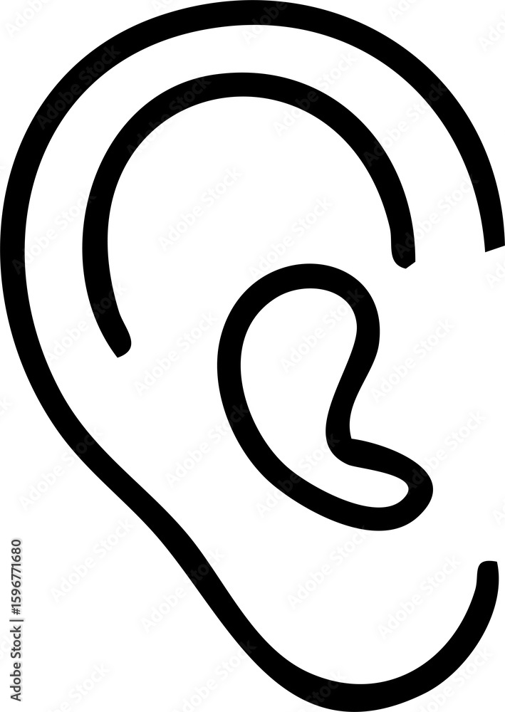 A icon of an ear with a diagonal line crossing through it, symbolizing hearing impairment or deafness. A icon of an ear with a diagonal line crossing through it, symbolizing hearing impairment or deafness.