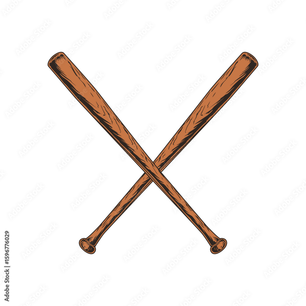 Crossed baseball bats graphic features a classic sports design suitable for team logos and promotional materials related to baseball. Crossed baseball bats graphic features a classic sports design suitable for team logos and promotional materials related to baseball.