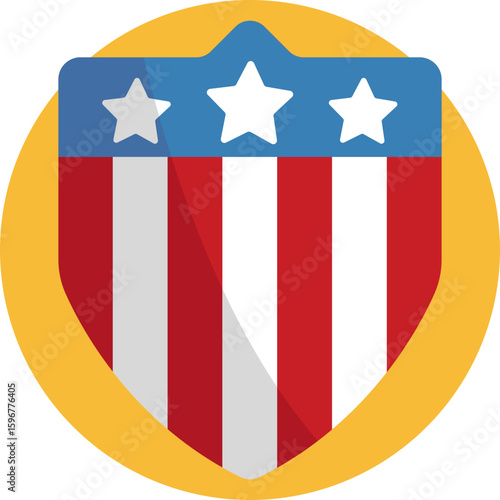 Patriotic shield symbolizing national pride and protection on Independence Day.