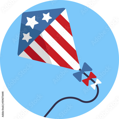 A colorful kite soaring in the sky, symbolizing freedom and celebration.