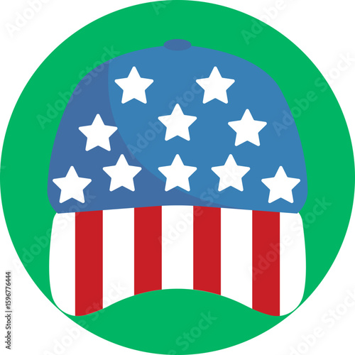 Patriotic cap decorated with stars and stripes, symbolizing national pride on Independence Day.