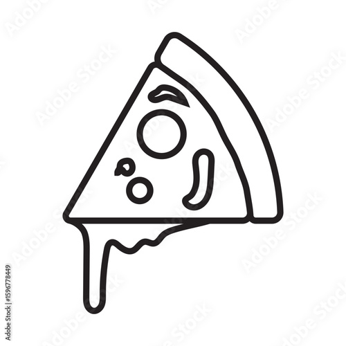 pepperoni pizza. Vector clip art illustration, icon