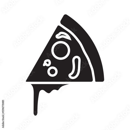 pepperoni pizza. Vector clip art illustration, icon