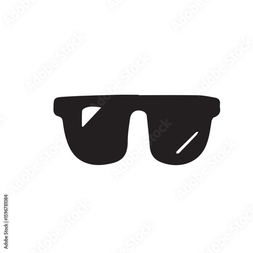 Sunglasses & Eyeglasses Icons – Monochrome Vector