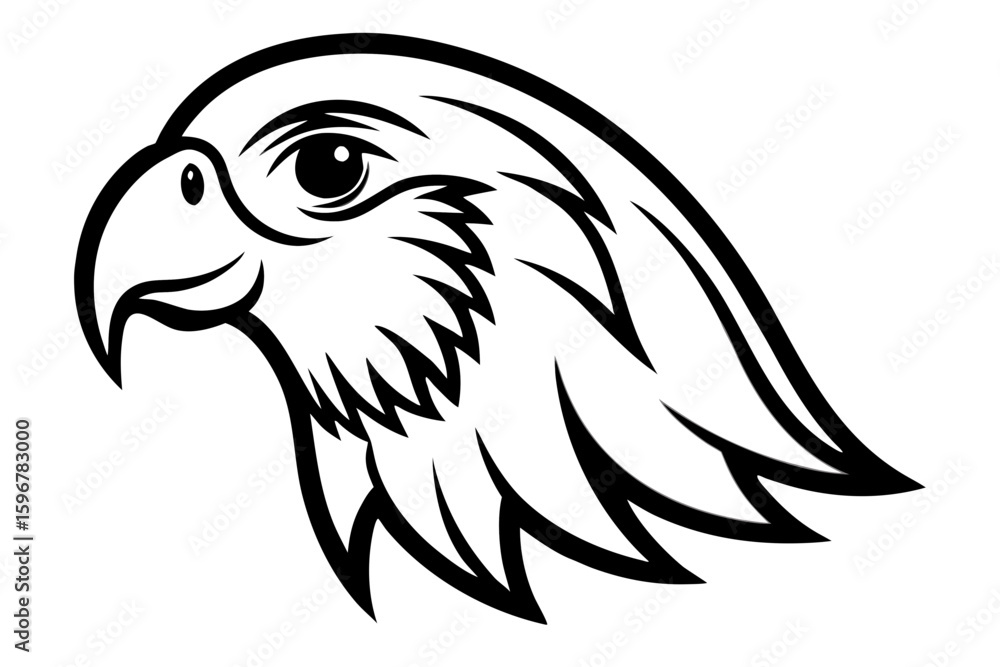 Fototapeta premium parakeet head black and white silhouette