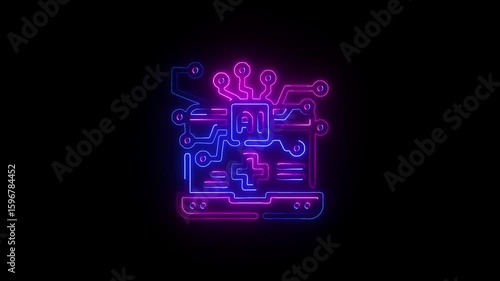 Wallpaper Mural Neon AI and Medical Technology Fusion A Digital Circuit Board with Health and Artificial Intelligence Integration Concept. Torontodigital.ca