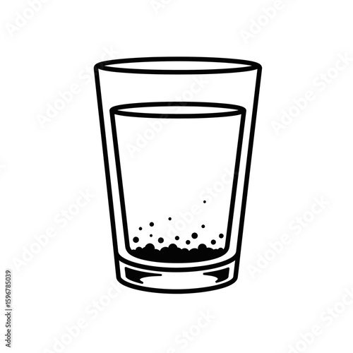 A minimalist vector illustration of a glass of contaminated water