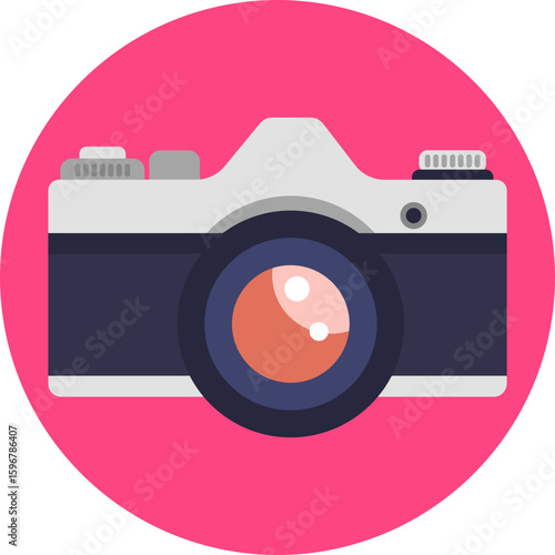 Represents photo capturing, image recording, and camera use in photography.