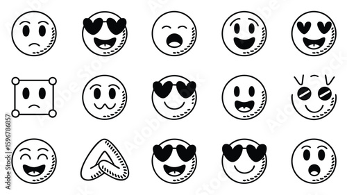 Pixel Art Emojis: A Collection of Diverse Facial Expressions