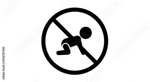 Minimalist athlete pole vault icon in black and white