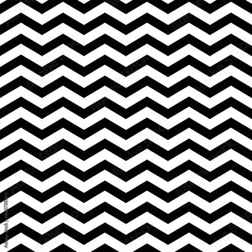 Black and white horizontal zigzag pattern seamless background chevron