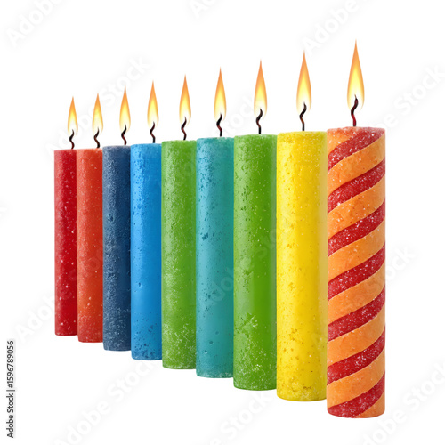 3D candles on transparent background