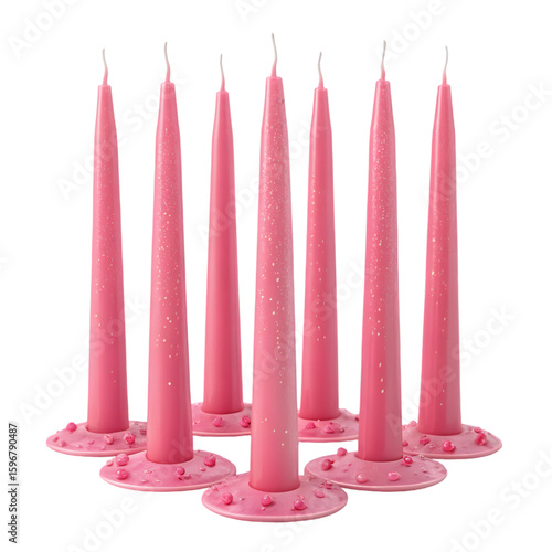 3D candles on transparent background