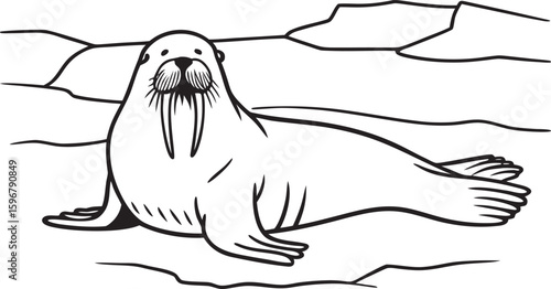 polar bear on the beach