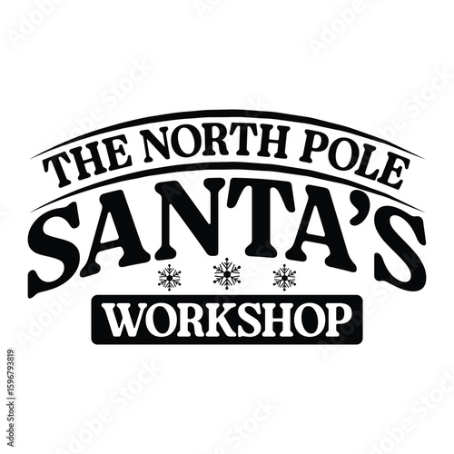 Santa's Workshop, North Pole Toy Shop, Old Fashioned Xmas Toys, DIY Xmas Sign, Wreath Accent, Fabric Transfer, Home Decor, Digital Print
