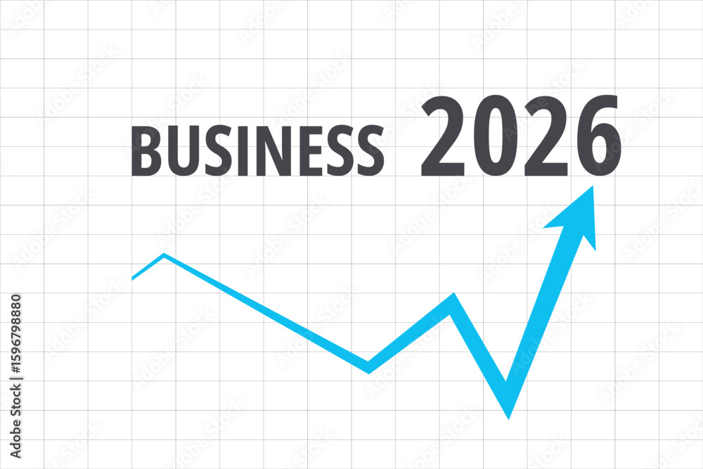 Business growth in 2026, flat vector illustration on business theme Business growth in 2026, flat vector illustration on business theme