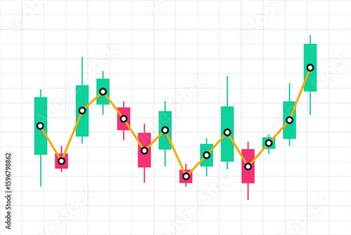 Stock market illustration, flat vector illustration on business theme