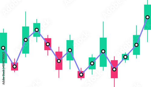 Stock market illustration, flat vector illustration on business theme