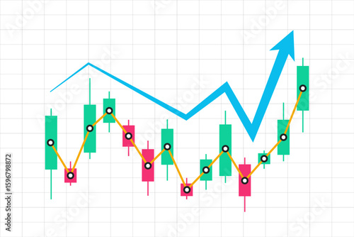 Stock market illustration, flat vector illustration on business theme