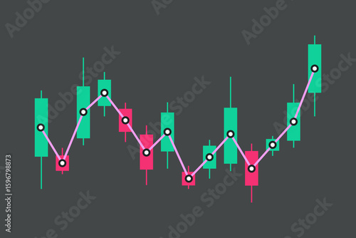 Stock market illustration, flat vector illustration on business theme