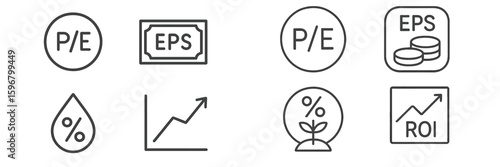 Financial metrics and indicators illustrating performance and growth analysis in a corporate setting