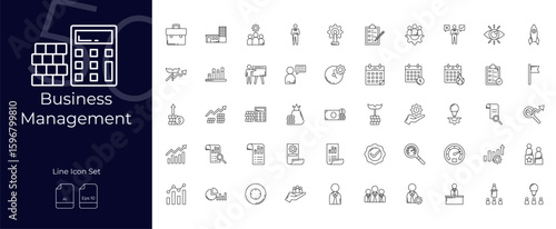 Business Management Line Editable Icons set. Vector illustration in modern thin line style of Business Management icons: management, element, info, etc