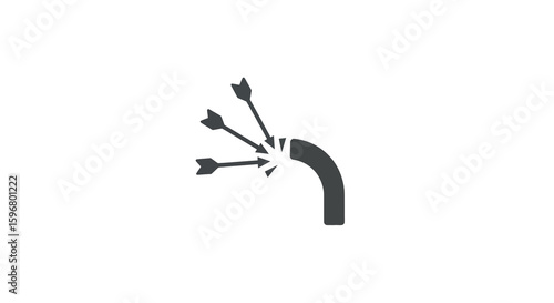 Silhouette arrow target with multiple arrows impacted