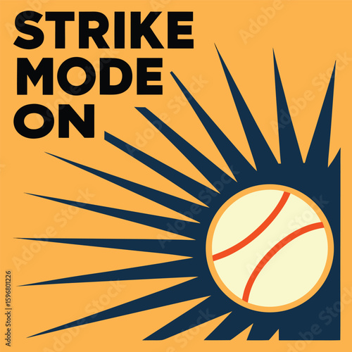 Baseball Strike Mode On Graphic Design Illustration