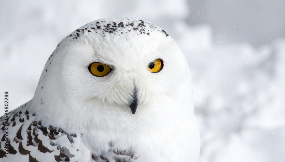 Obraz premium A close-up shot of a snowy owl. 
