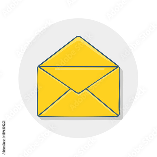 Stylized Graphic of a Sealed Yellow Envelope Communication Message Illustration Design Isolated on White Background