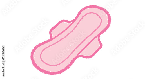 Pastel sketch of feminine hygiene product for health awareness