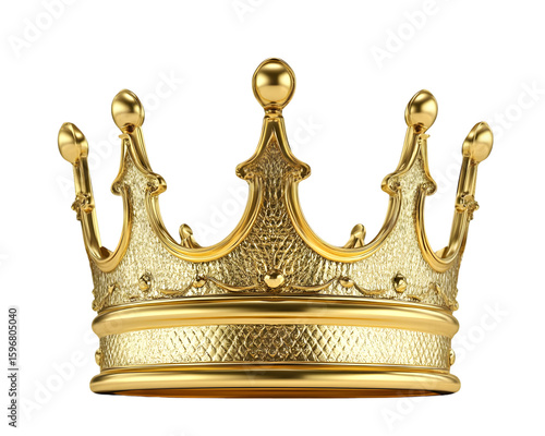 Antique golden royal crown, an isolated symbol of luxury for a king or queen