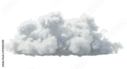 Realistic cloud with soft edges on transparent background
