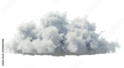 Abstract watercolor cloud formation on white background