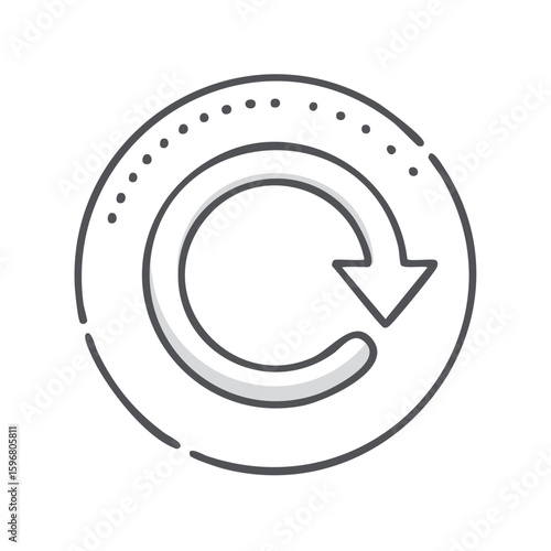 Circular Arrow Refresh, Update Symbol Design