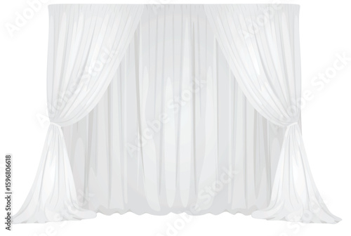 White curtain drapes. vector illustration 