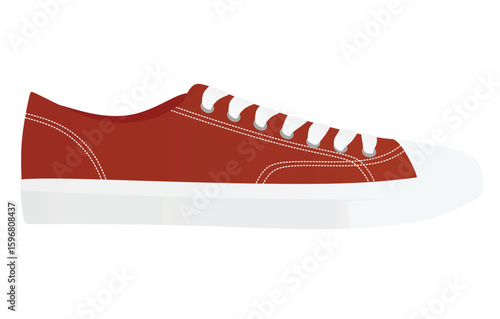 Red sneaker shoe. vector illustration	
