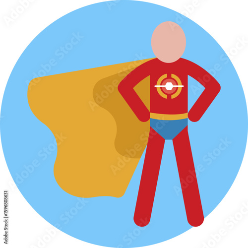 Outline of a superhero figure striking a powerful pose.