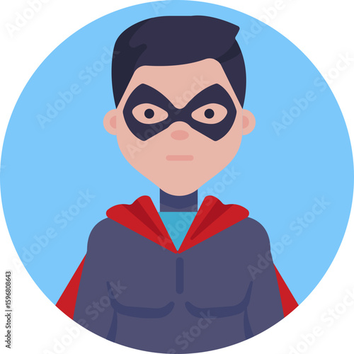 A powerful figure wearing a cape and mask, symbolizing heroism and courage.