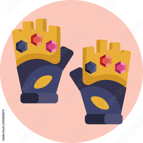 A pair of gloves symbolizing a superhero's protective handwear, often designed for enhanced strength and agility.