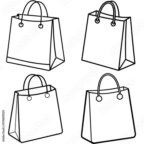 Shopping Bag Coloring Page – Reusable Shopping Bag Outline for Kids