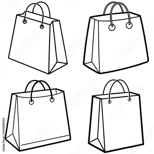 Shopping Bag Coloring Page – Reusable Shopping Bag Outline for Kids