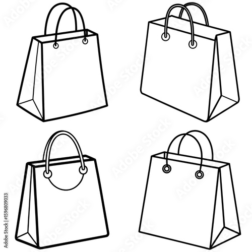 Shopping Bag Coloring Page – Reusable Shopping Bag Outline for Kids